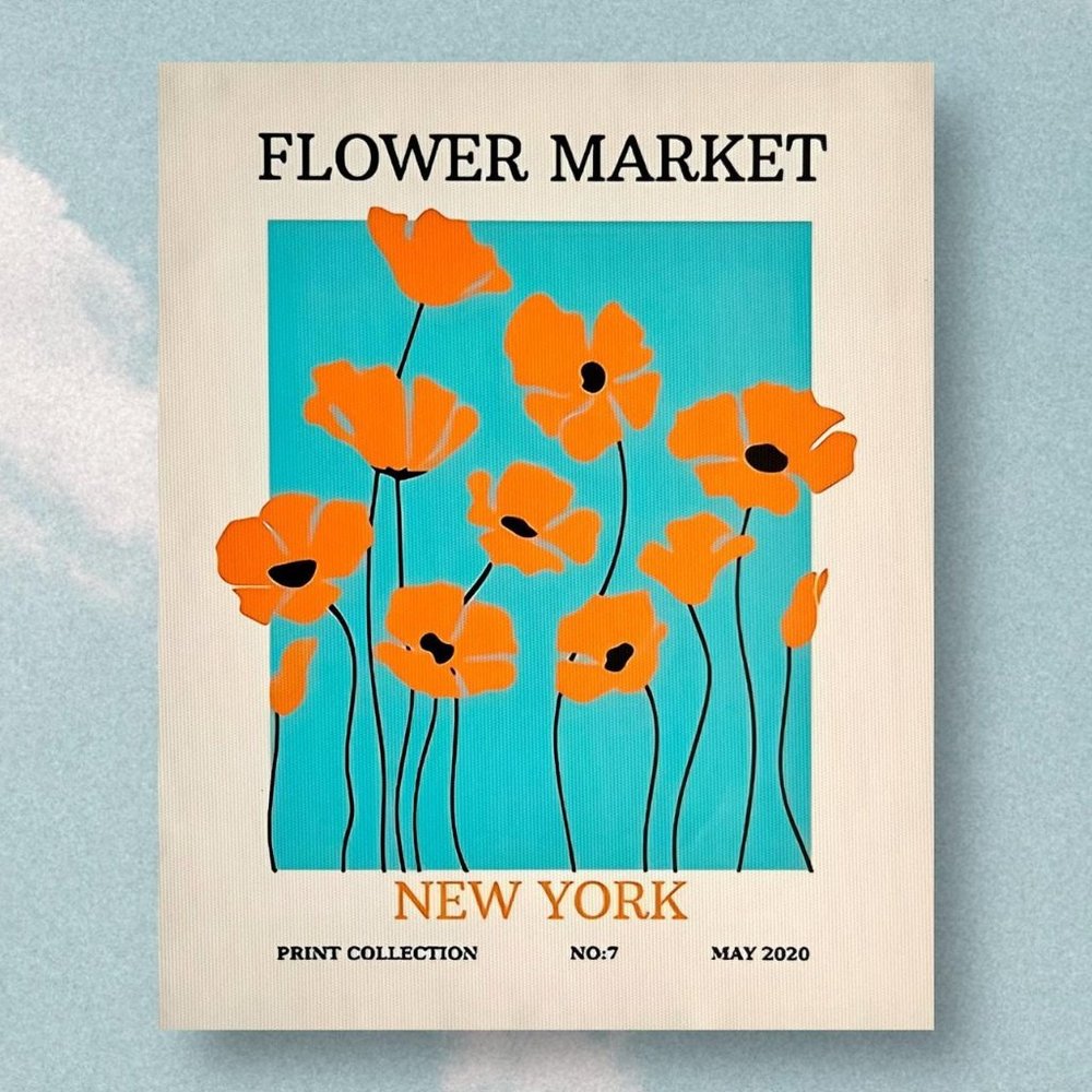 Flower Market New York NY canvas poster, BRAND NEW
